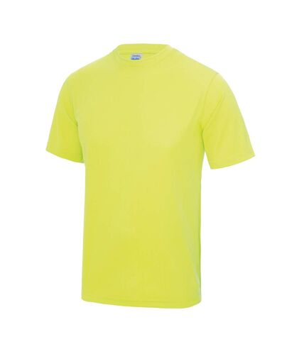 Just Cool Mens Performance Plain T-Shirt (Electric Yellow)