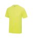 Just Cool Mens Performance Plain T-Shirt (Electric Yellow)
