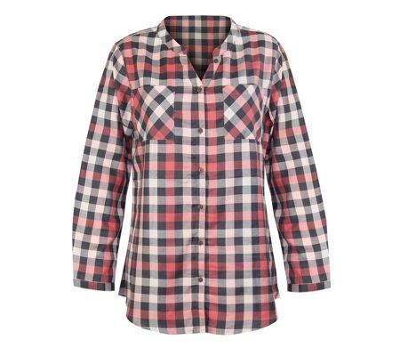 Chemisier Femme en Flanelle de Coton Carreaux Rose/Gris