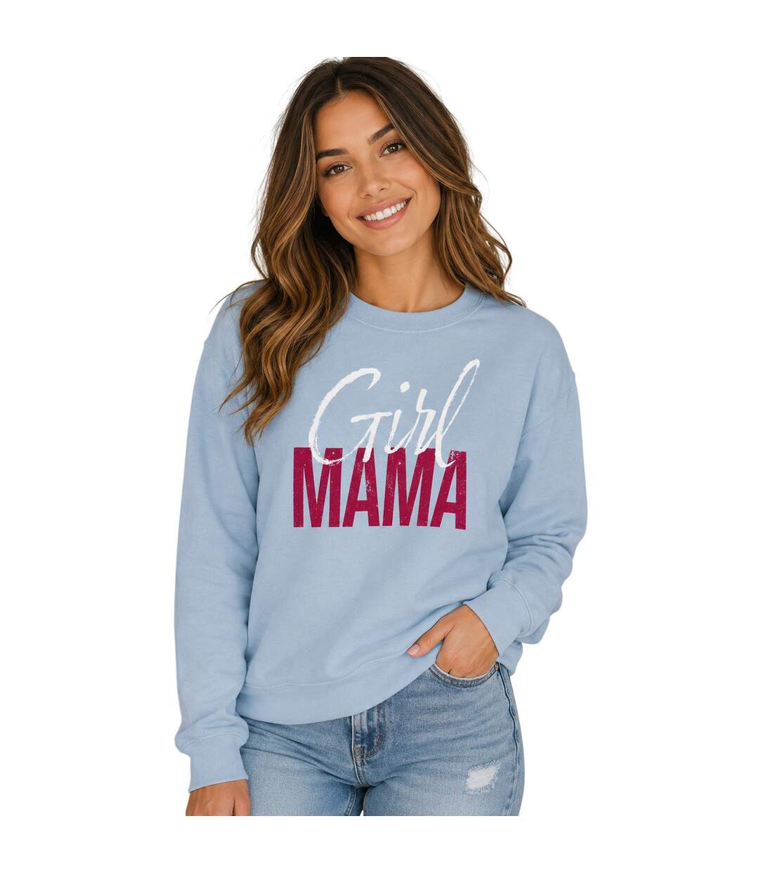 Womens/ladies Mama Mothers Day Sweatshirt Blue AWD-3