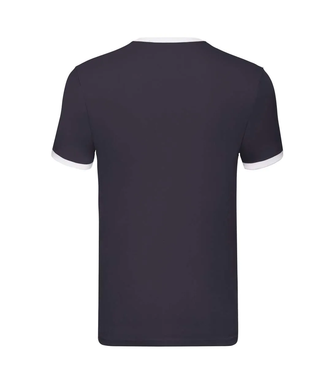 T-shirt Ringer Homme Bleu Marine Blanc Fruit Of The Loom-2