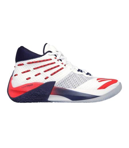 Mens Mesh Basketball Shoes White Red Skechers