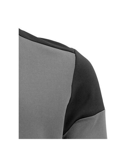 Mens Contrast Crew Neck Sweatshirt Anthracite Black Printer PRIME