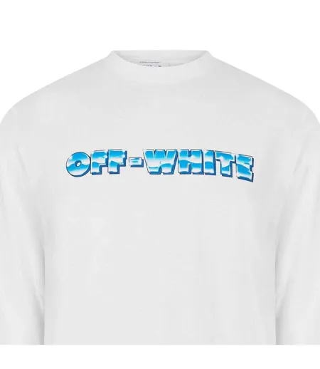 T-shirt Manches Longues Motif/style Logo Homme Blanc Off White