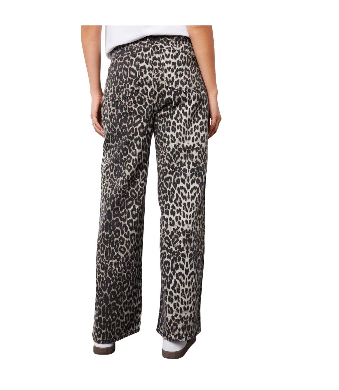 Jean Soleil Femme Gris Imprimé Léopard Threadbare-3