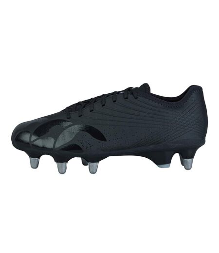 Unisex Adult Stampede Groundbreak Pro Soft Ground Rugby Boots Black Silver Canterbury