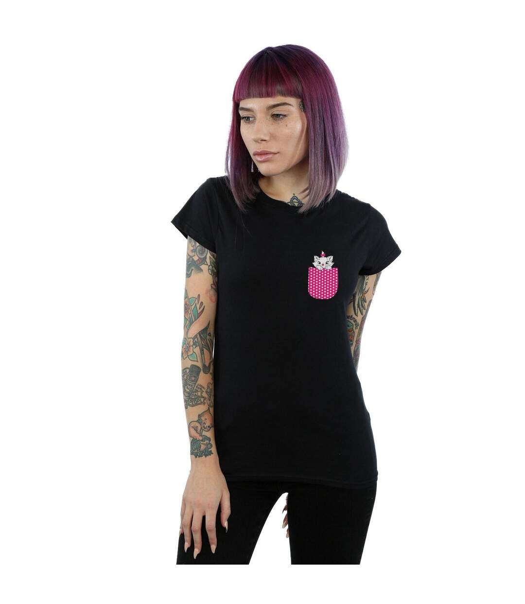 Disney - T-shirt ARISTOCATS MARIE CHEST - Femme (Noir) - UTBI15040-2
