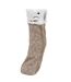 Isotoner Chaussettes d'intérieur femme maille torsadée, picots antidérapants-1