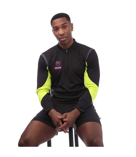 Mens King Pro Quarter Zip Top Black Puma