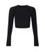 Umbro Womens/Ladies Pro Long-Sleeved Training Crop Top (Black) - UTUO1708