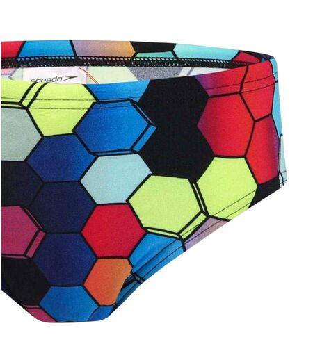 Mens Geometric Hexagon Full Coverage Swim Briefs Multicoloured Speedo