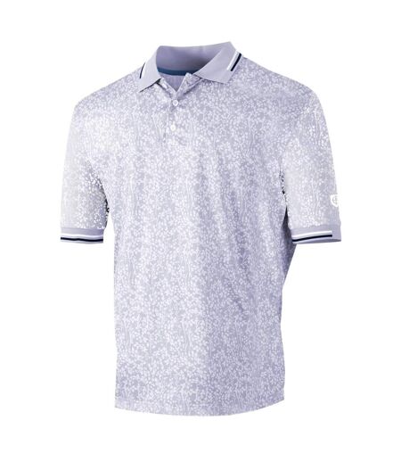 Mens wild flowers golf polo shirt lilac/lavender Island Green