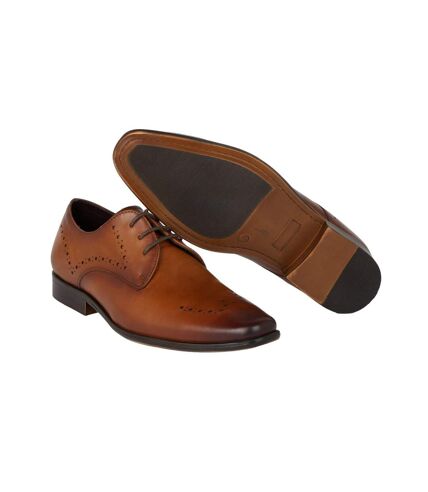 Debenhams Mens Hawkins Leather Derby Shoes (Tan) - UTDH6307