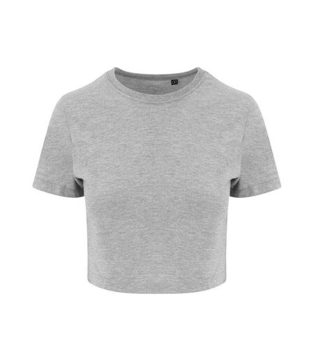 Awdis Womens/Ladies Girlie Cropped T-Shirt (Heather Grey) - UTRW9414