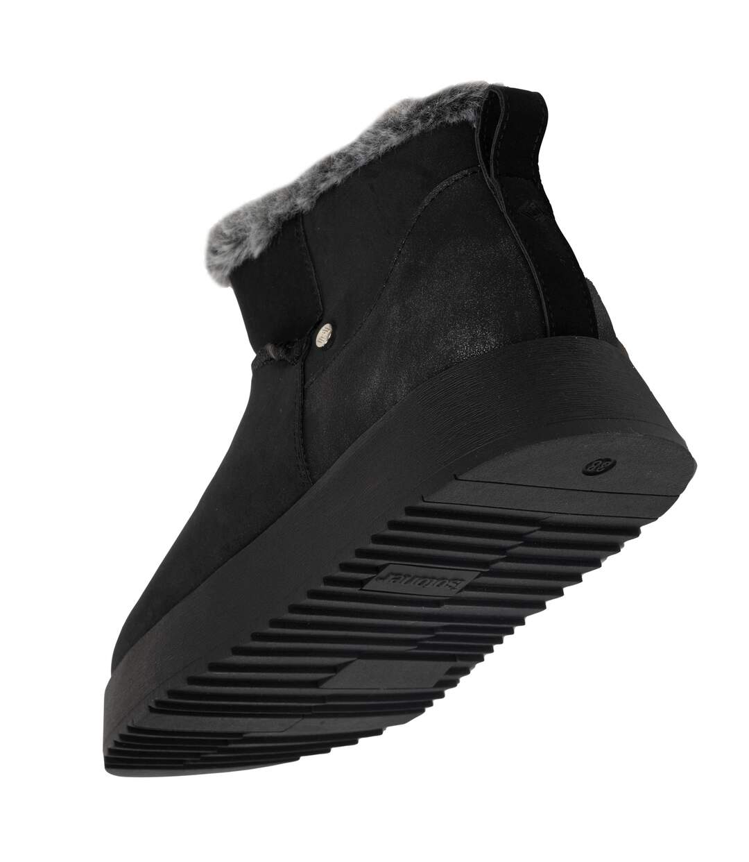 Isotoner Bottines femme basses revers fourré, semelle à mémoire de forme-5