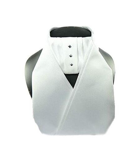 Tied chique stock with diamond swarovski crystals white ShowQuest