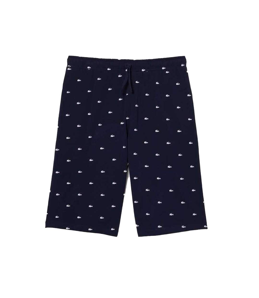 Mens Cotton Jersey Crocodile Print Pyjama Shorts Blue Lacoste-2