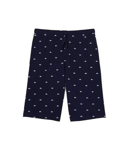 Mens Cotton Jersey Crocodile Print Pyjama Shorts Blue Lacoste