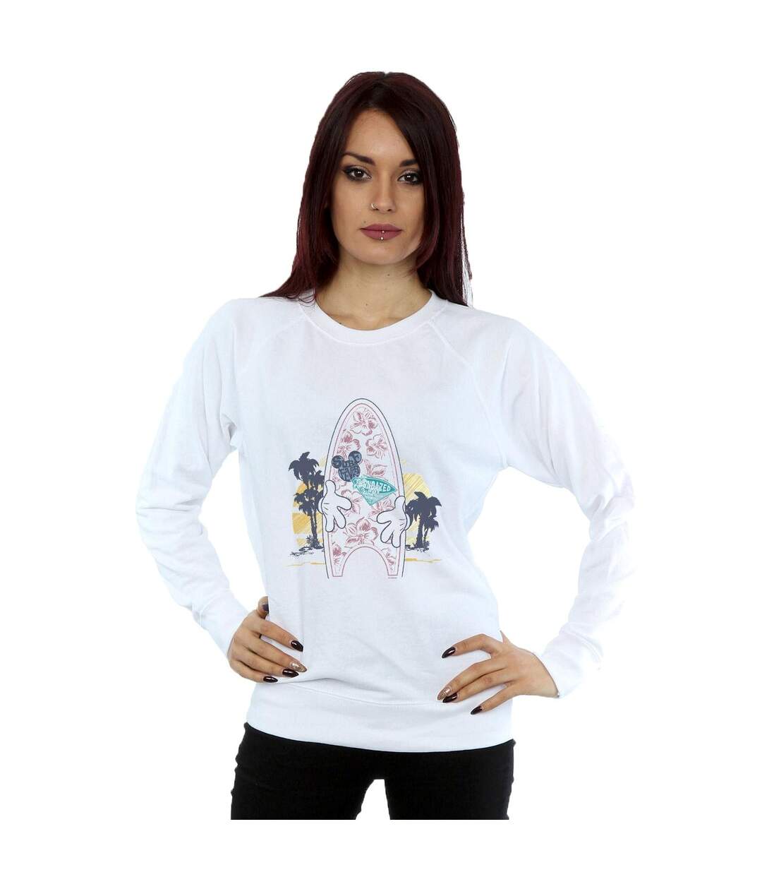 Disney Sweatshirt Mickey Mouse Surf Fever - Femmes/Ladies (Blanc) - UTBI27857-2