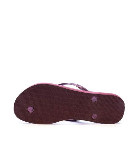 Tongs violet femme havaianas slim logo infradito