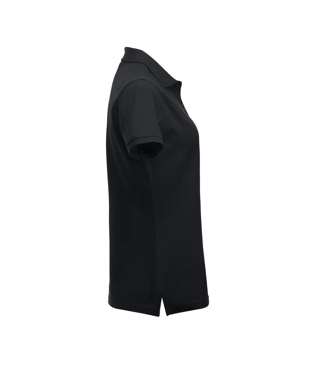 Womens/ladies Manhattan Polo Shirt Black Clique-4