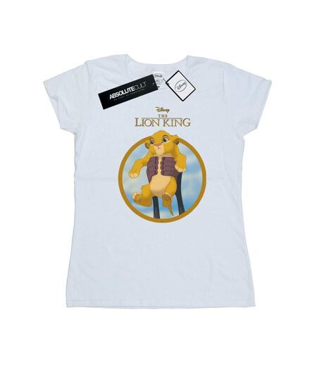 Disney T-shirt en coton Simba du Roi Lion Femme/Ladies (Blanc) - UTBI25067