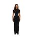 Robe Longue Femme Sandra Col Montant Détails Corset Et Mancherons Noir Mars The Label-2