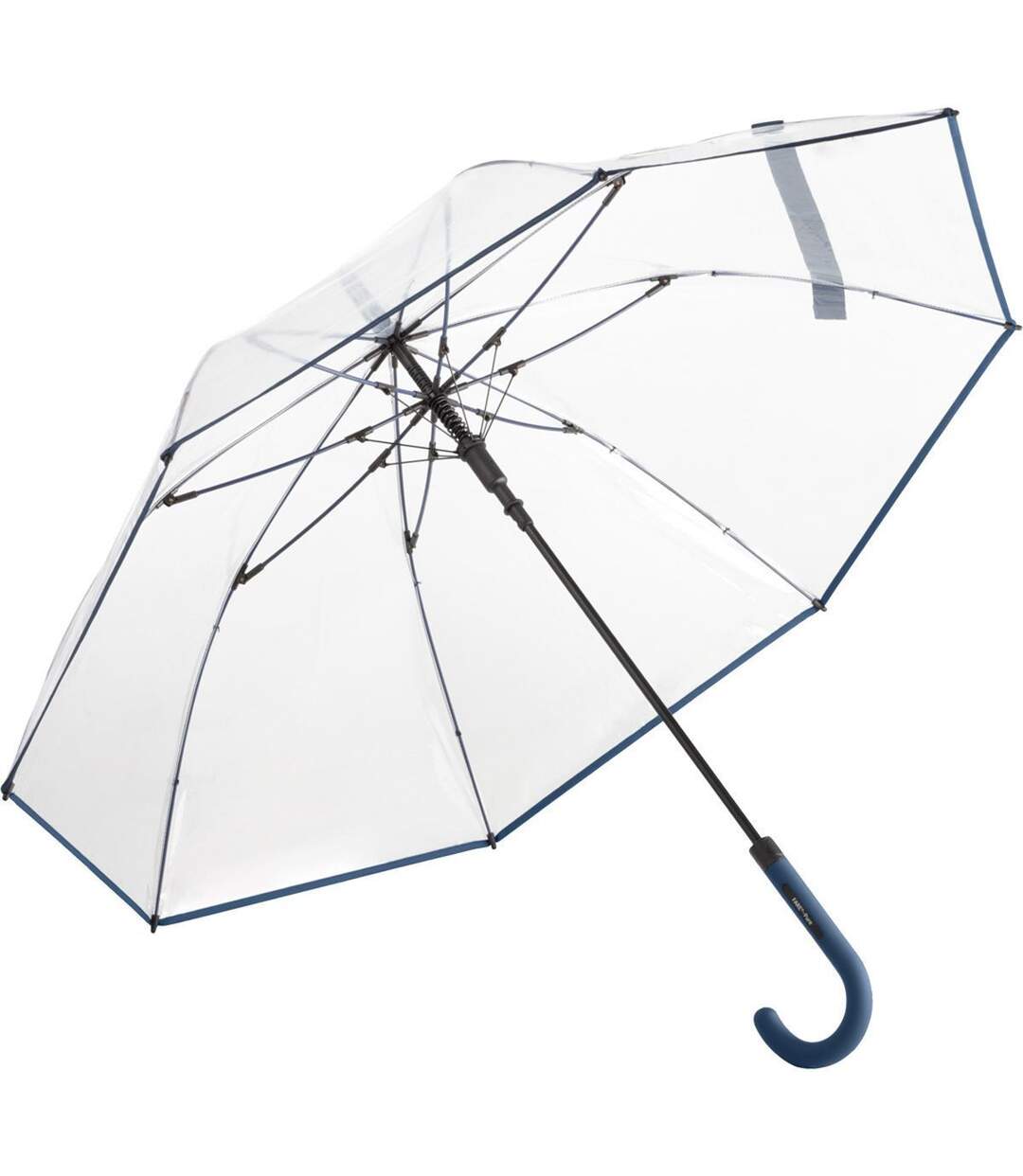 Parapluie canne transparent - FP7112 - bord bleu marine-1