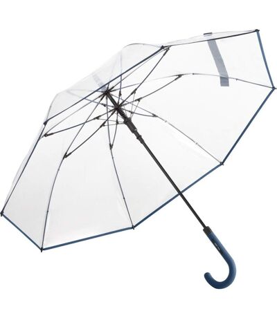 Parapluie canne transparent - FP7112 - bord bleu marine