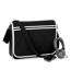 Sac Messager Rétro 12 Litres Taille Unique Noir Blanc Bagbase-1