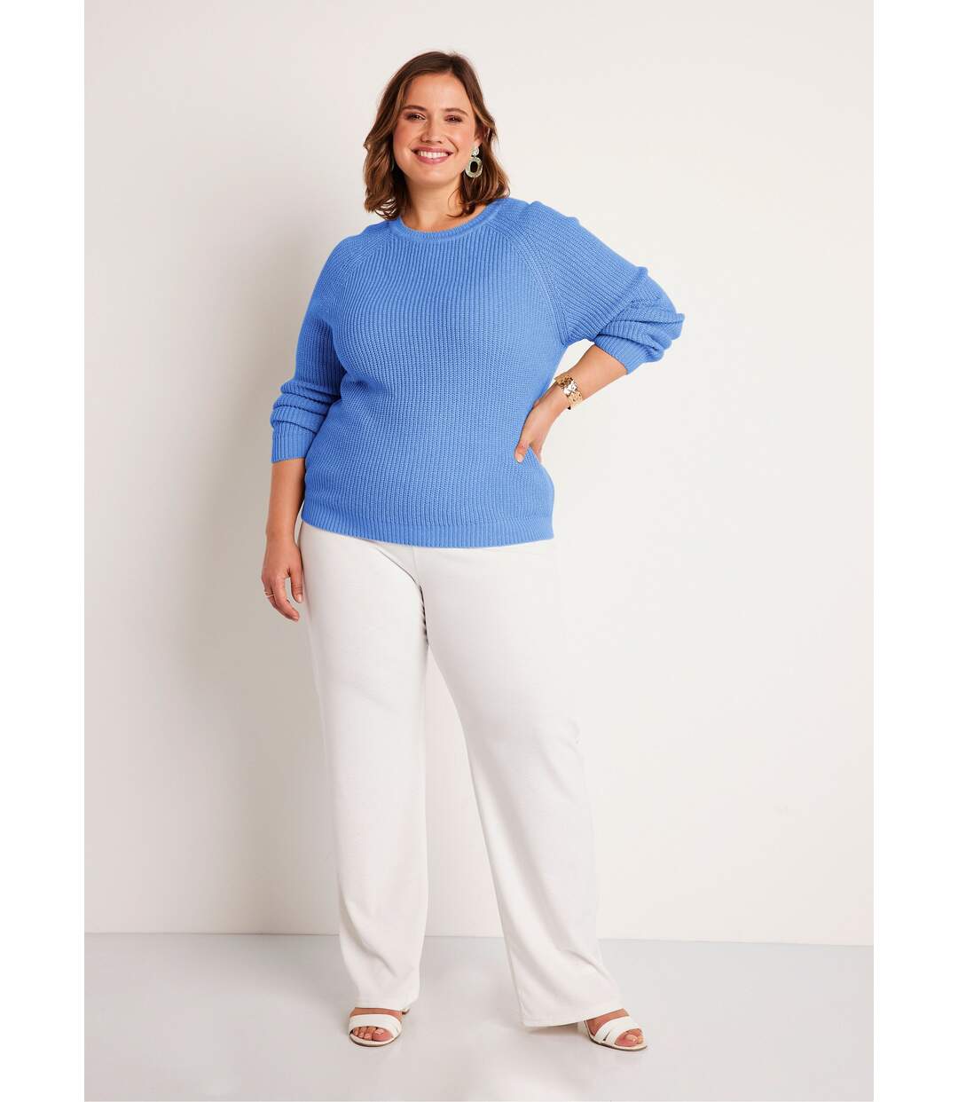 Pull maille brillante col rond-3