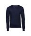 Tee Jays Mens Merino Blend V Neck Sweater (Navy)
