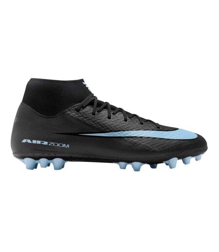 Mens Mercurial Superfly 10 Academy Leather Artificial Ground Football Boots Black Blue Nike