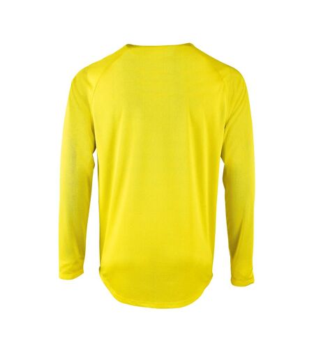 SOLS Mens Sporty Long Sleeve Performance T-Shirt (Neon Yellow)