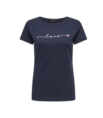 T-shirt marine femme jdy smoke - l