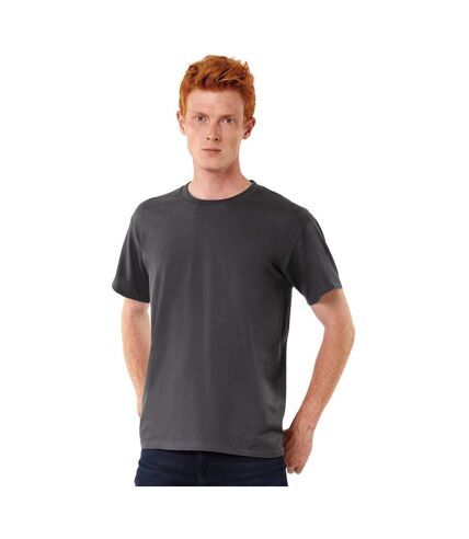 B&C Exact 190 Mens Crew Neck Short Sleeve T-Shirt (Dark Gray)