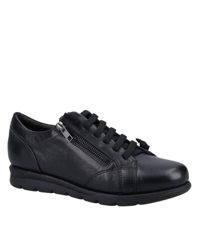 Fleet & Foster Womens/Ladies Polperro Leather Sneakers (Black) - UTFS9661