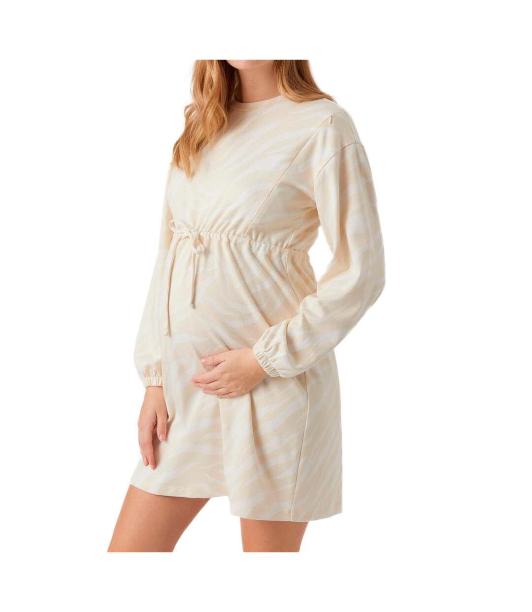 Robe de Grossesse Beige Femme Mamalicious Yates Mary - L-1