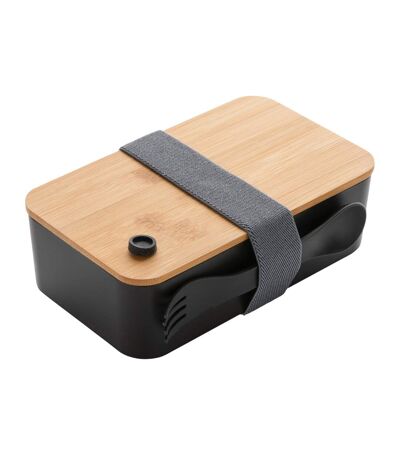 Bamboo lunch box 6cm x 19cm x 12cm black XD Collection