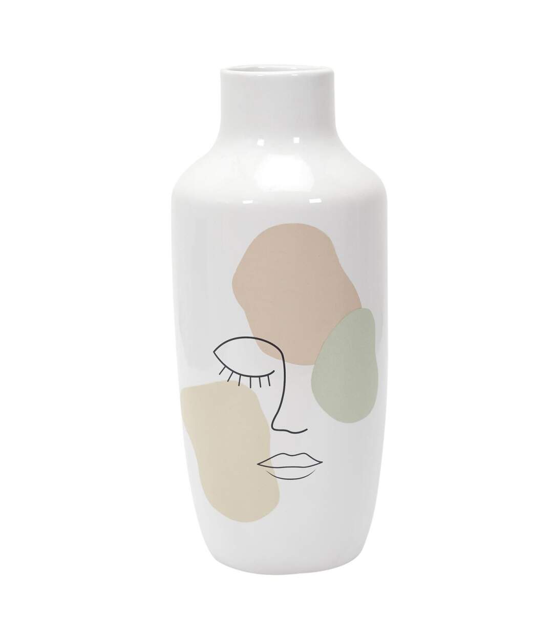 Vase Déco en Céramique Poésie 29cm Blanc-1