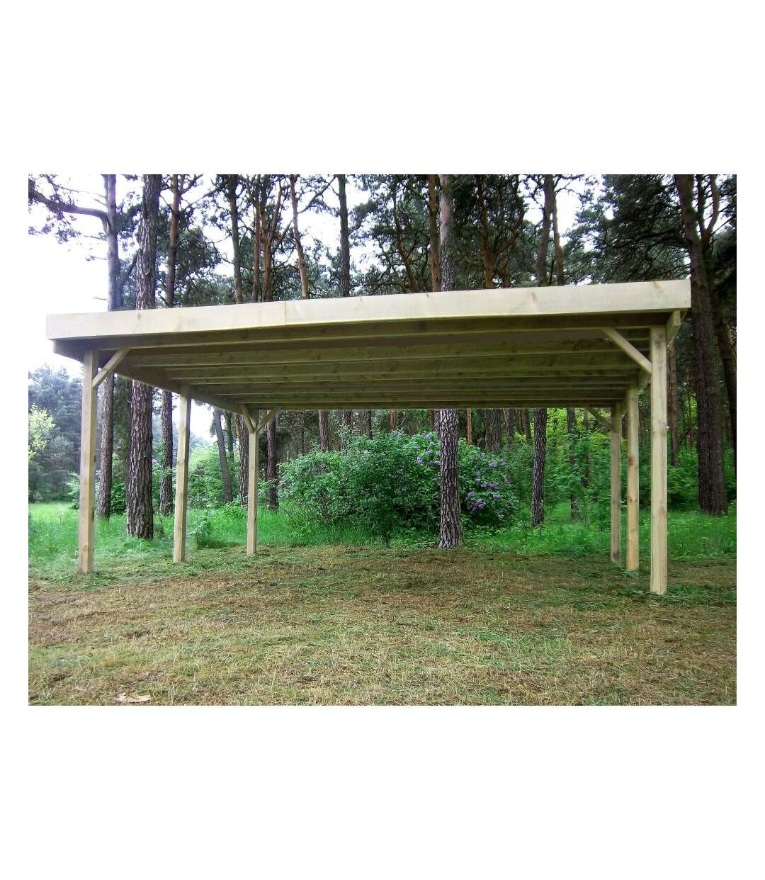 Carport double en bois Basic 5,1 x 5 m