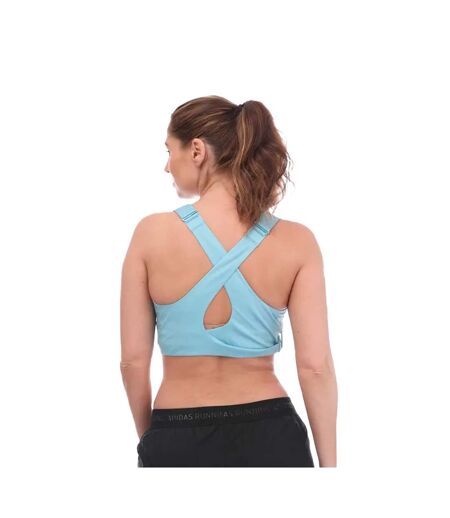 Womens/ladies fast impact high support sports bra blue Adidas