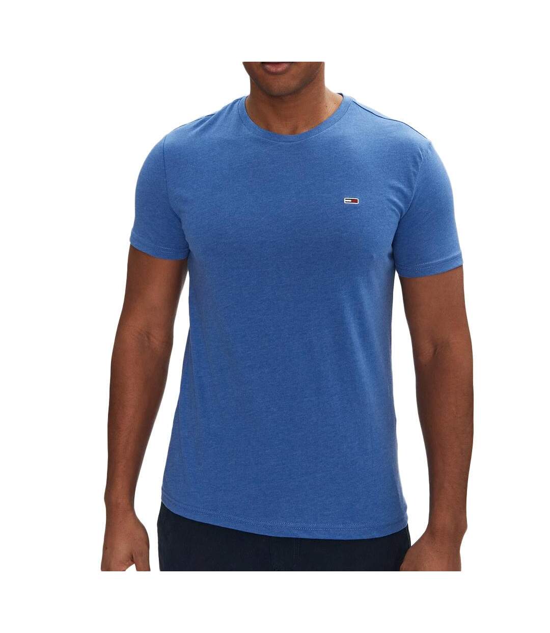 T-shirt bleu electrique homme tommy hilfiger tjm x slim jaspe-1