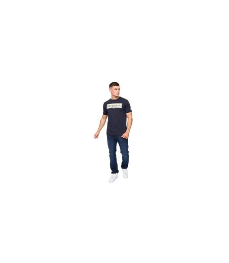 Mens Kratmoss T-shirt Navy Crosshatch