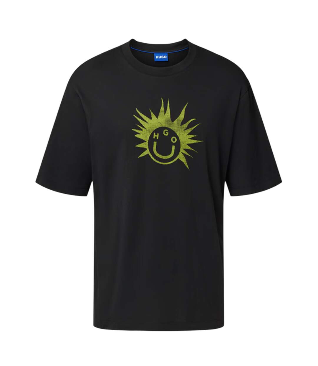 T-shirt Manches Courtes Motif/style Soleil Nugix Homme Noir Hugo-2