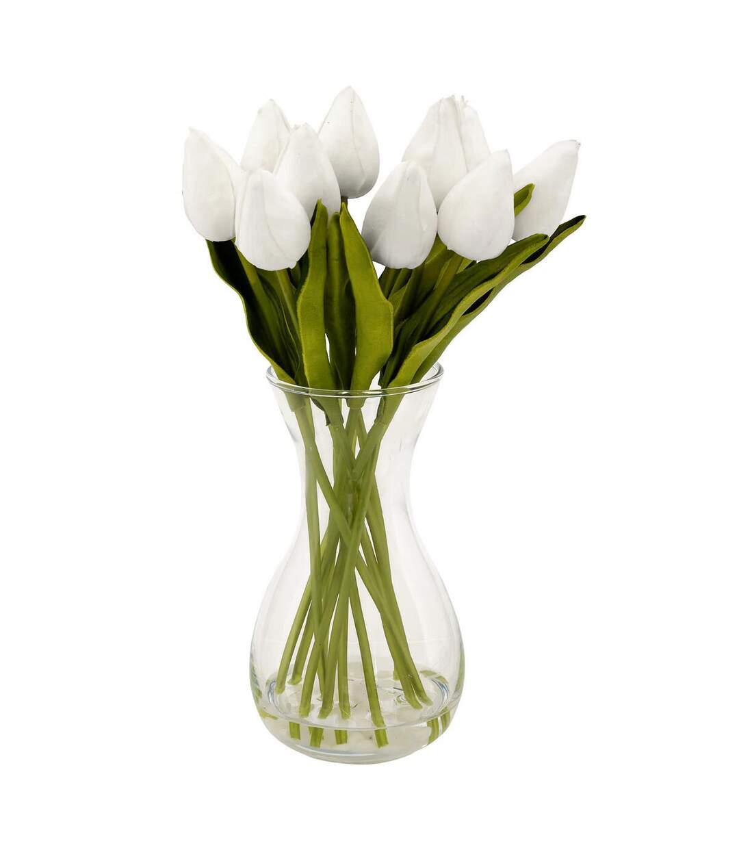 Composition Artificielle de Tulipes Hector 28cm Blanc-1