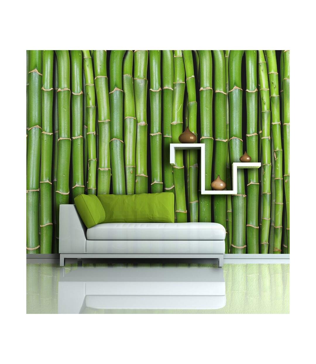 Papier Peint Mur Vert Bambou II 450x270cm-1