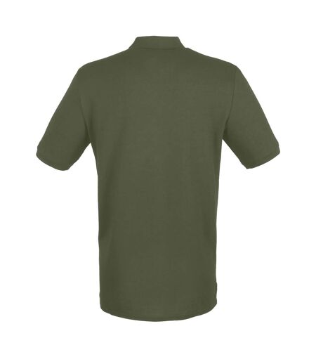 Henbury Mens Modern Fit Cotton Pique Polo Shirt (Olive)