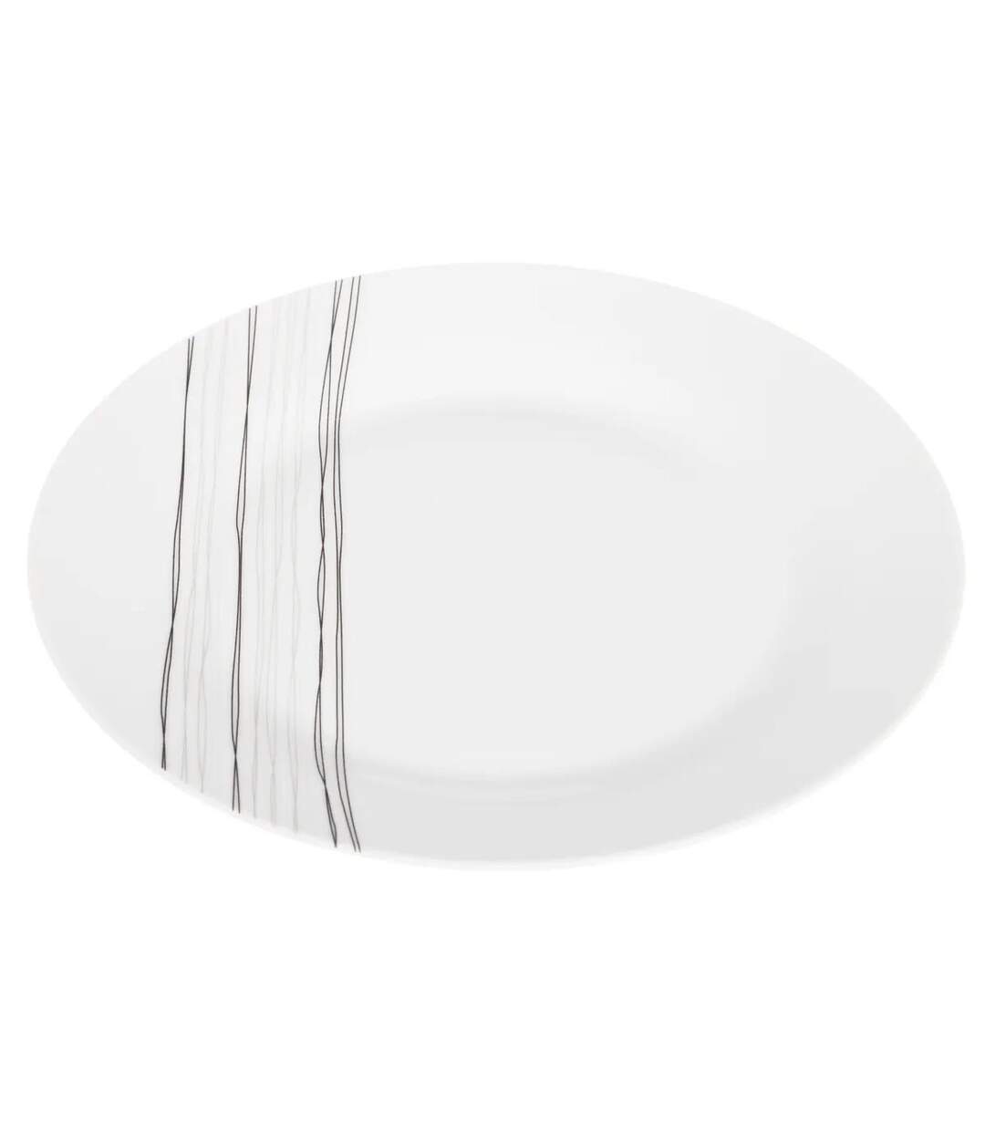 Lot de 6 Assiettes Plates Lignes 27cm Blanc-2