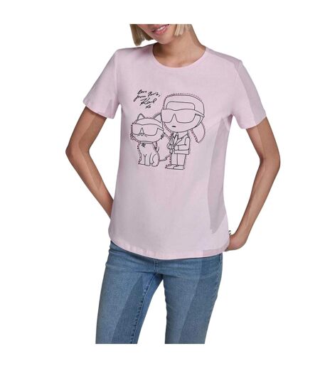 Womens/ladies Choupette T-shirt Ballet Pink Karl Lagerfeld